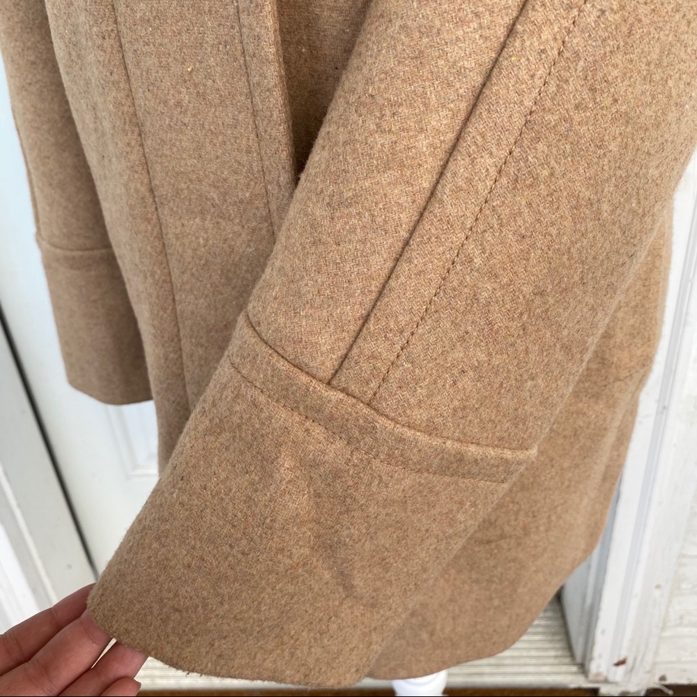 New! J Crew Wool Camel Stand Collar Winter Coat - Picture 8 of 15